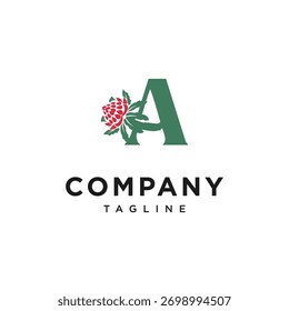 Letter A Waratah Logo Icon Vektor