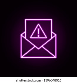 letter of warning neon icon. Elements of data secutity set. Simple icon for websites, web design, mobile app, info graphics