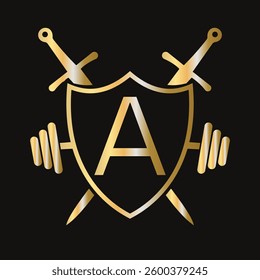 Letter A Warrior Logo Design Concept For Security, Safety and Defense Symbol