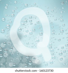 Letter and water drop