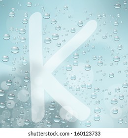 Letter and water drop