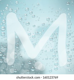 Letter and water drop