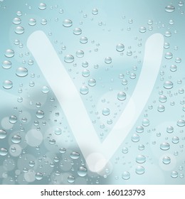 Letter and water drop