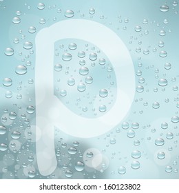 Letter and water drop