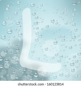 Letter and water drop