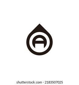 Letter A water drop geometric symbol simple logo vector