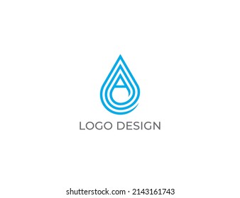 Letter A Water drop Logo Concept sign icon symbol Design Linear style. Vector illustration logo template