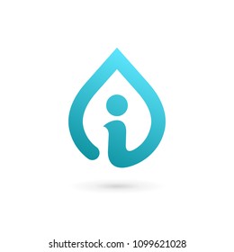 Letter I water drop logo icon design template elements