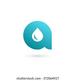 Letter A water drop logo icon design template elements
