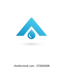 Letter A water drop logo icon design template elements