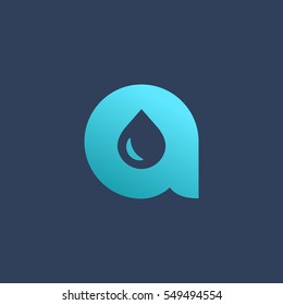 Letter A water drop logo icon design template elements
