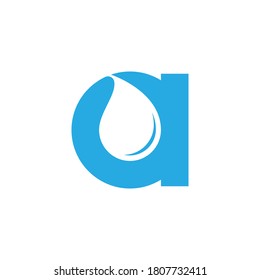 Letter A  With Water Drop Logo Vector Design Template