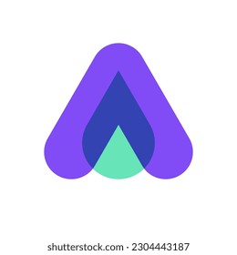 Letter A water drop simple modern overlapping color logo