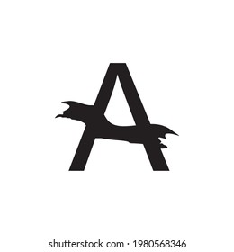 letter a water flowing geometric symbol simple logo vector