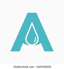 letter A water logo