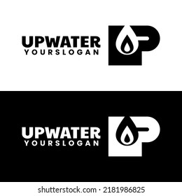 letter UP and water logo design