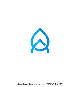 letter A water logo vector icon
