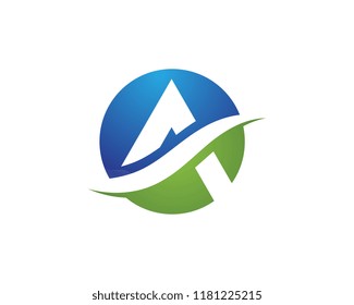 A Letter Water wave icon vector illustration design 