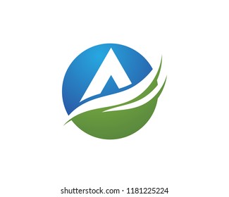 A Letter Water wave icon vector illustration design 