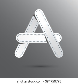 A letter with water white and gray color . Vector design template elements for your design 