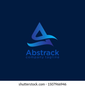 letter A wave abstract logo design  Vector 