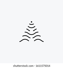 letter A with wave concept. The letter A emits signals. Simple vector logo in a modern style. - vector