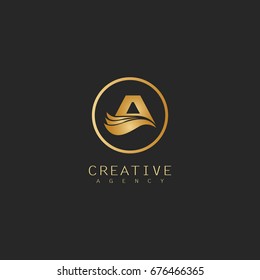 letter A wave logo