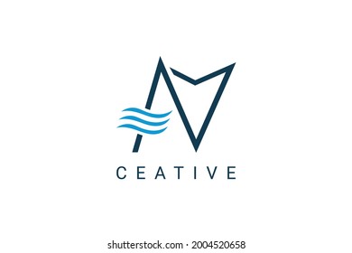 Letter a wave logo Abstract modern urban alphabet font. Typography sports, technology, fashion, digital, future creative logo font. vector illustration