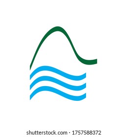 A letter with wave logo design vector