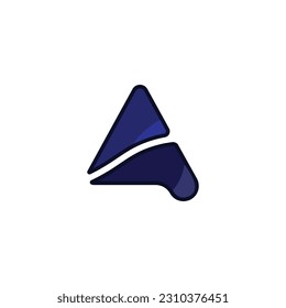 letra Ilustración del logotipo de onda A.