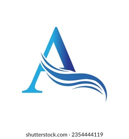 A letter wave Logo Template vector illustration