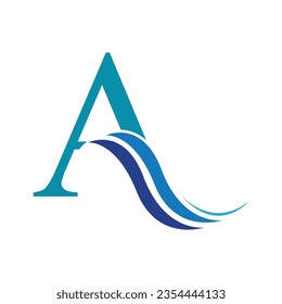 A letter wave Logo Template vector illustration