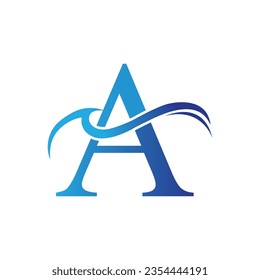 A letter wave Logo Template vector illustration