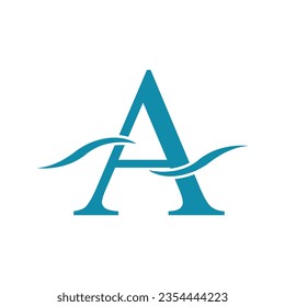 A letter wave Logo Template vector illustration