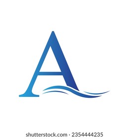 A letter wave Logo Template vector illustration