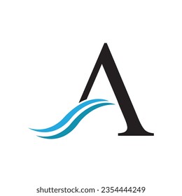 A letter wave Logo Template vector illustration