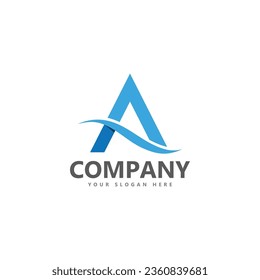 A letter wave Logo Template vector illustration