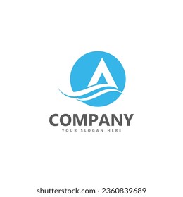 A letter wave Logo Template vector illustration