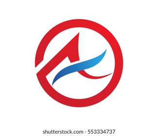 A letter wave Logo Template vector illustration