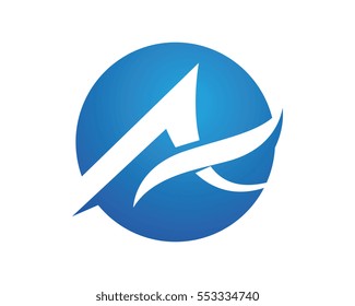 A letter wave Logo Template vector illustration