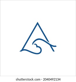 letter A wave logo vector simple