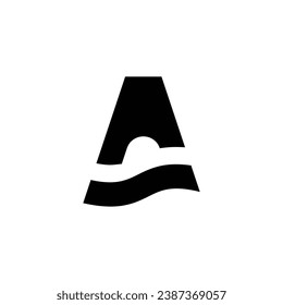 letter A wave monogram letter logo design