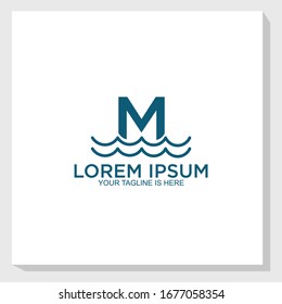 letter and waves logo template design vector, holidays logo template