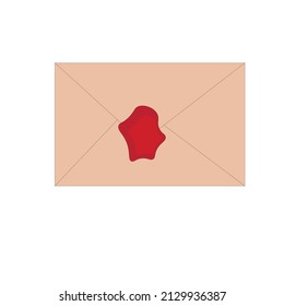 A letter with wax seal  - Communication Illustration - Vector icon 