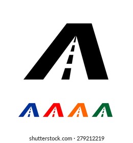 letter A the way icon logo template