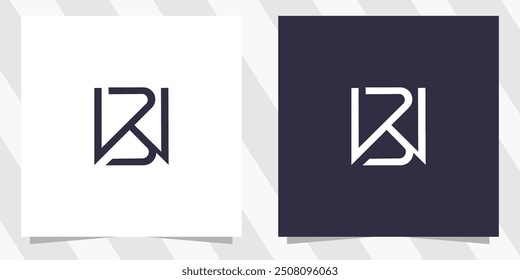 letter wb bw logo design vector