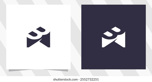 letter wb bw logo design vector