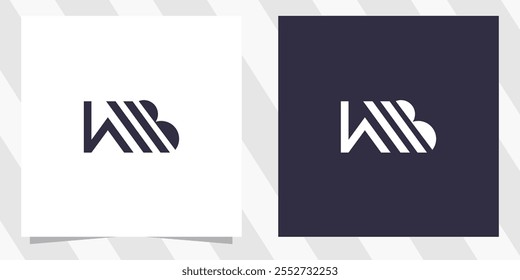Vector de diseño de logotipo de letra WB BW