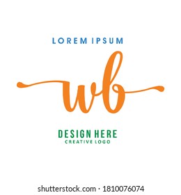 the letter WB logo is elegant, simple, authoritative and easy to understand
