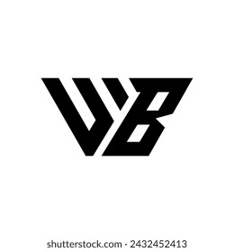 Letter Wb modern new unique shapes alphabet creative typography monogram abstract logo